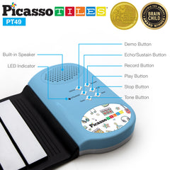 PicassoTiles PT49 recording feature blue, capture kids' musical ideas.