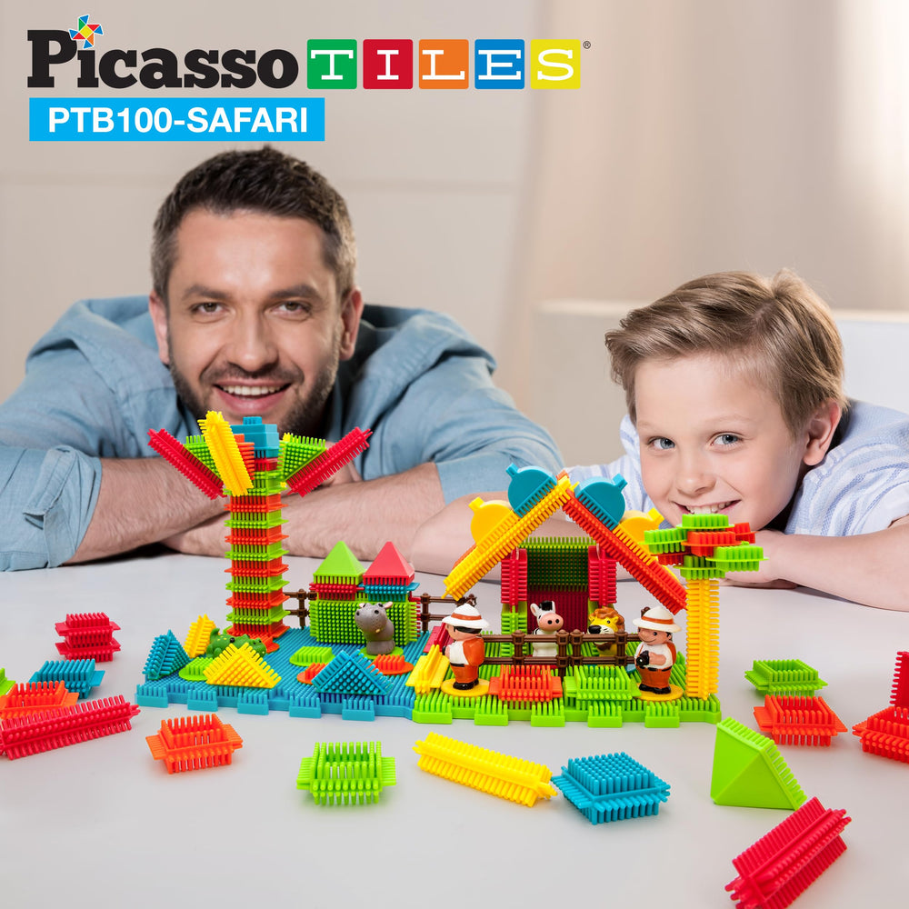 PicassoTiles PTB100 hedgehog tiles closeup shows safe, non-toxic construction.