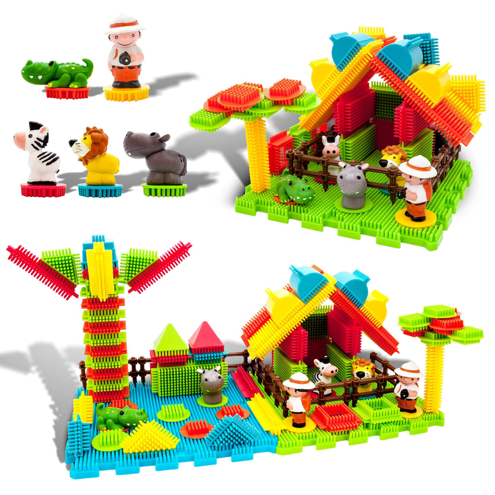 PicassoTiles PTB100 safari hedgehog blocks assembly boosts creativity and fine motor skills.