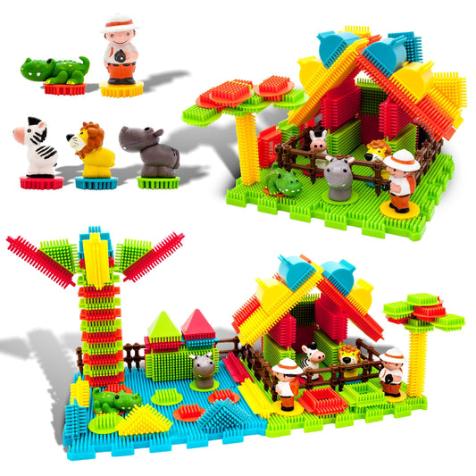 PicassoTiles PTB100 safari hedgehog blocks assembly boosts creativity and fine motor skills.