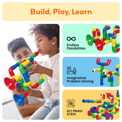 PicassoTiles PTT136 idea book features 14 designs to inspire builds