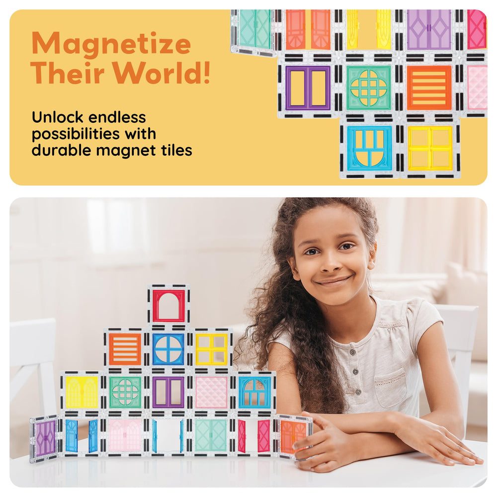 PicassoTiles reinforced magnets prevent toppling, keeping kids’ creations stable.
