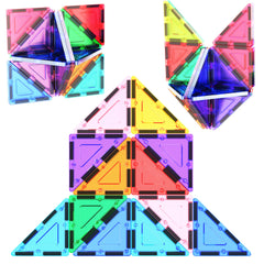 PicassoTiles right triangle magnet tiles enhance spatial thinking through building.