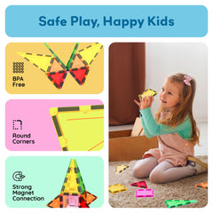 PicassoTiles safe materials ensure worry-free learning with non-toxic ABS plastics.