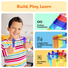PicassoTiles BPA-free ABS construction offers durable, safe play with magnets.
