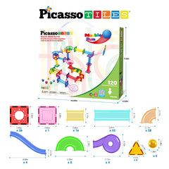 Slopes and funnels guide marbles through dynamic routes for hands-on learning.