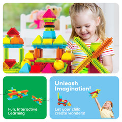PicassoTiles stack and connect pieces enables open-ended design exploration.