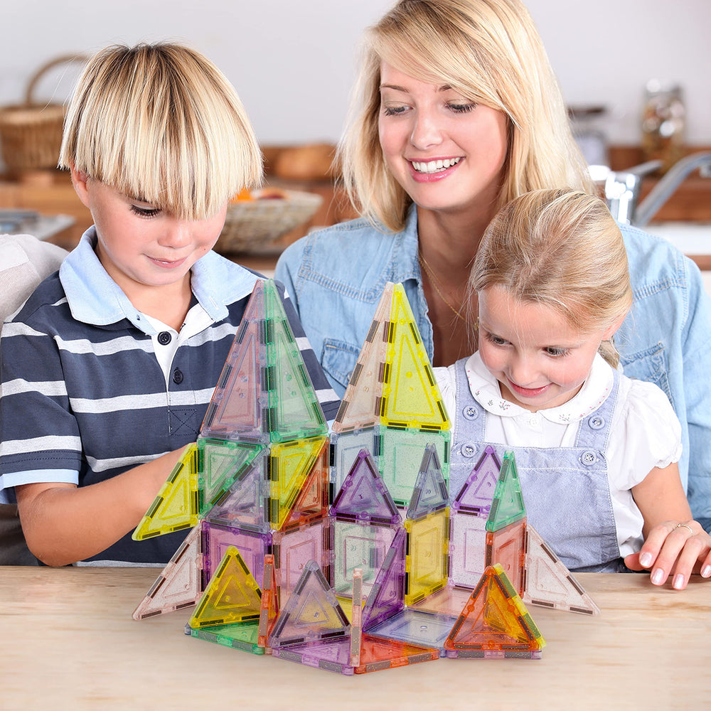 PicassoTiles stackable playboards enable scalable designs for group play.