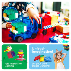 PicassoTiles magnets provide strong pull for tall, stable structures.
