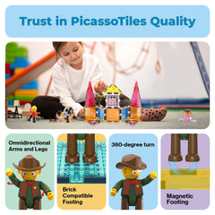 PicassoTiles toddler play set supports safe tactile learning and cooperative pretend sessions.