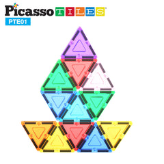 PicassoTiles triangle magnet tiles feature BPA-free ABS plastic for durable non-toxic construction