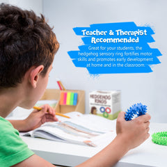 PICK A TOY Hedgehog Rings bracelet shown in classroom prize setup.