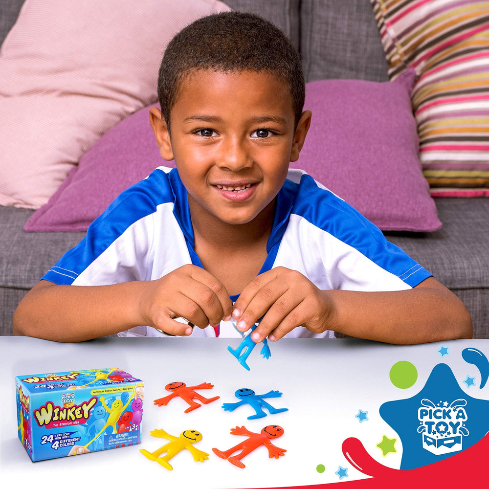 Pick A Toy stretchy happy man toy bend demonstrates durable fun for kids.