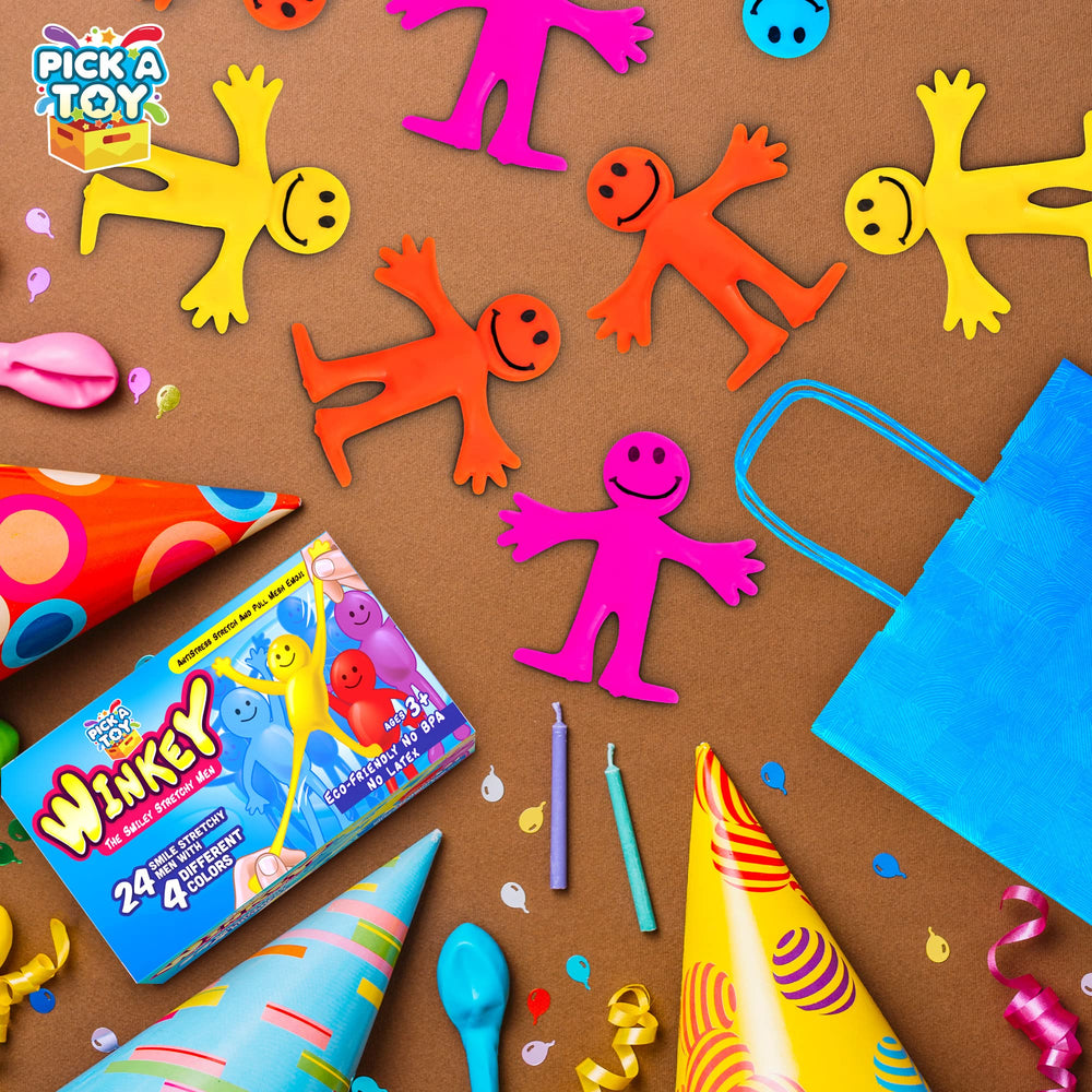 Pick A Toy stretchy happy man toy multi-color set fuels curiosity and play.