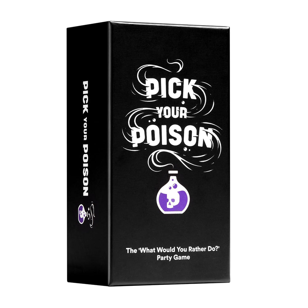 Pick Your Poison box front with bold branding for standout party game display