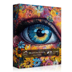 Pickforu Eye Flower puzzle cover shows vibrant vintage art for a relaxing session.
