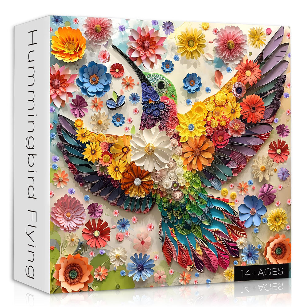 PICKFORU hummingbird puzzle box with poster for easy setup and display
