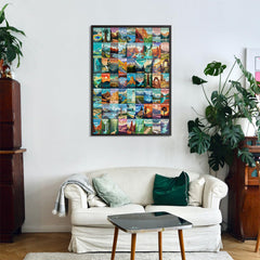 PICKFORU puzzle framed on wall as decorative scenery