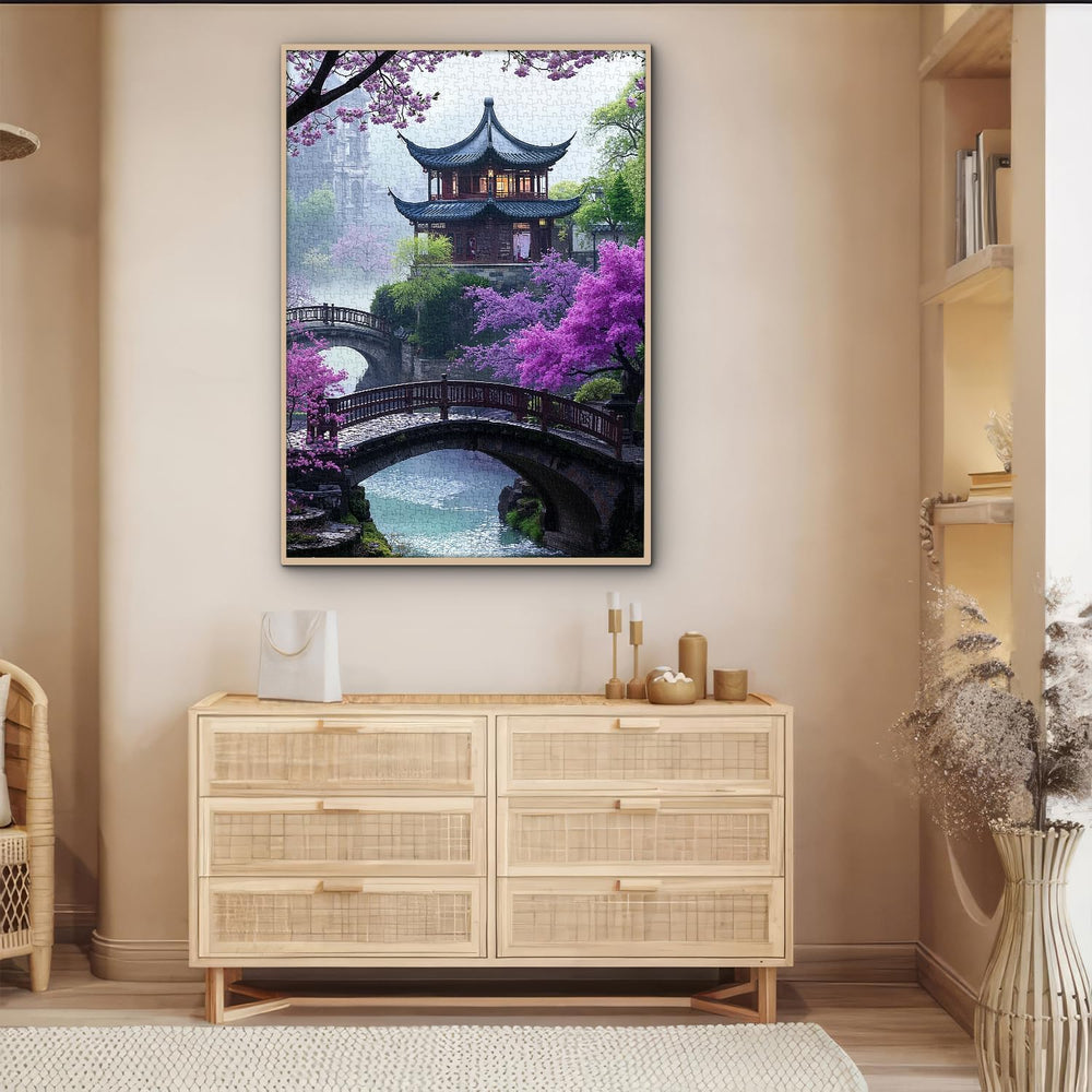 PICKFORU Plum Blossom Dreamscape completed art ready to hang as decor.