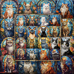 PICKFORU stained glass cat puzzle gift idea appeals to cat lovers.