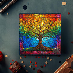 PICKFORU stained glass puzzle mosaic design offers a challenging yet enjoyable activity.