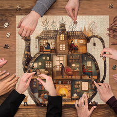 PICKFORU Teapot Library Puzzle completed art enhances reading spaces.