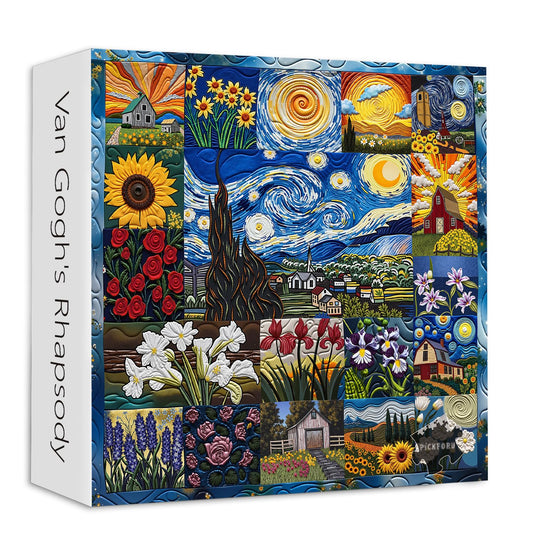 PICKFORU Van Gogh's Rhapsody puzzle box front enhances gifting appeal with sturdy packaging.