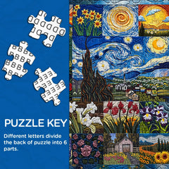 PICKFORU Van Gogh's Rhapsody puzzle back letters aid quick start.
