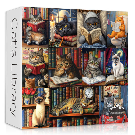 PICKFORU Vintage Cat Puzzles box with premium packaging for gifting and display.