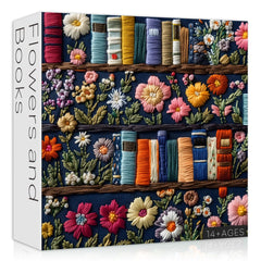 PICKFORU Wildflower Pages embroidery-style artwork for mindful puzzling
