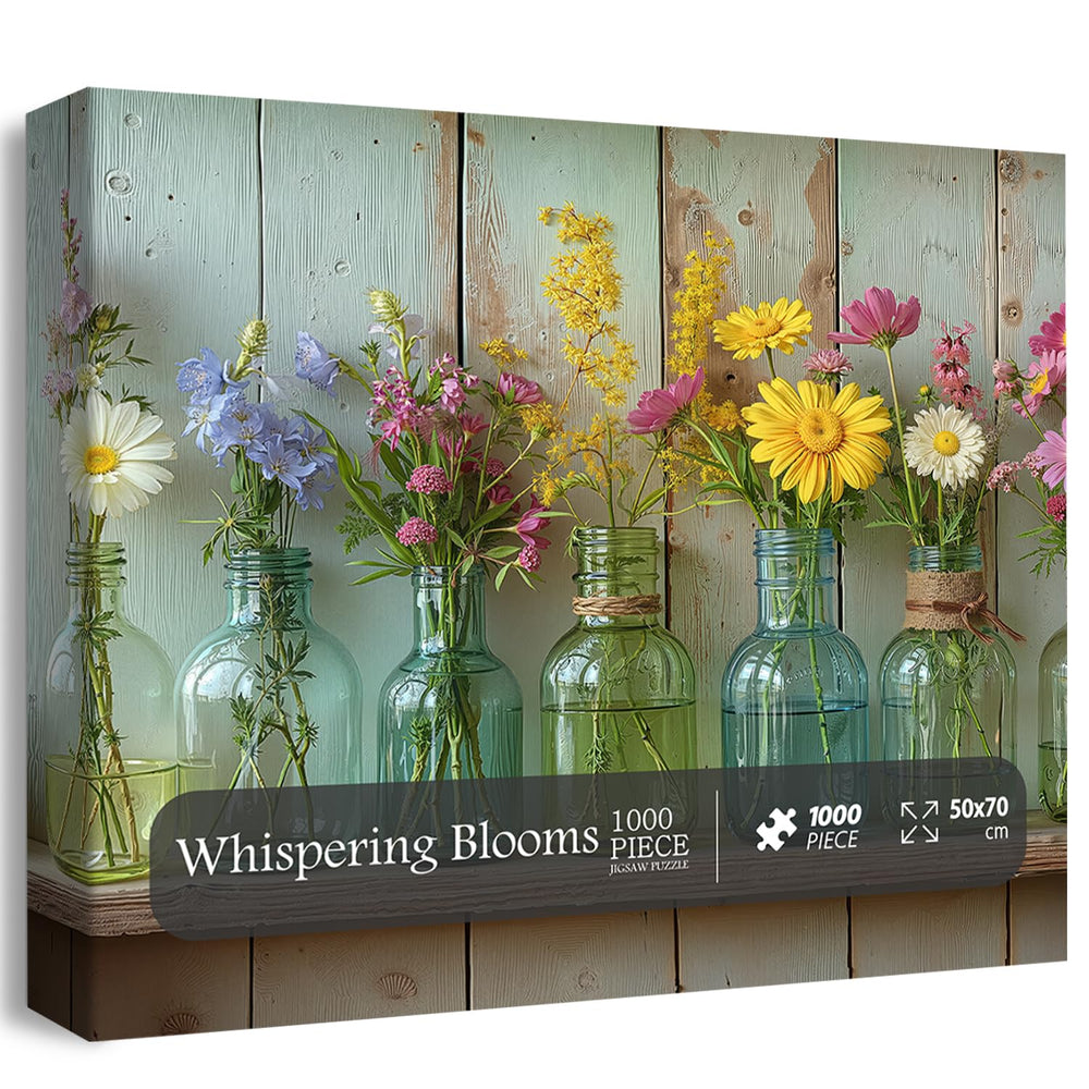 PICKFORU Wildflower puzzle assembled; vibrant colors create a decorative centerpiece