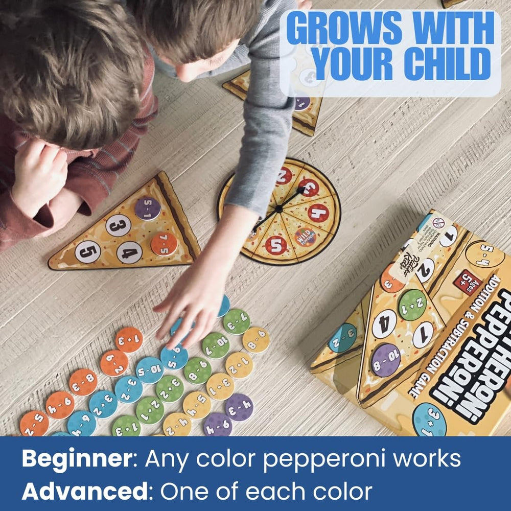 Pidoko Kids Matheroni Pepperoni game play encourages turn-taking and strategy