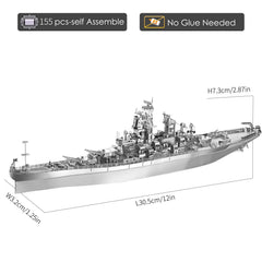 Piececool USS Missouri battleship instruction guide with clear steps