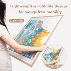 Piecevana puzzle board with a 1/8 inch lip for easy transfer of sections