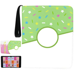 Piefectpie 900-pocket donut card binder in green keeps trading cards organized.