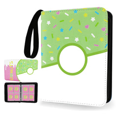 Piefectpie donut binder front view in pink showing 400-pocket layout for card organization