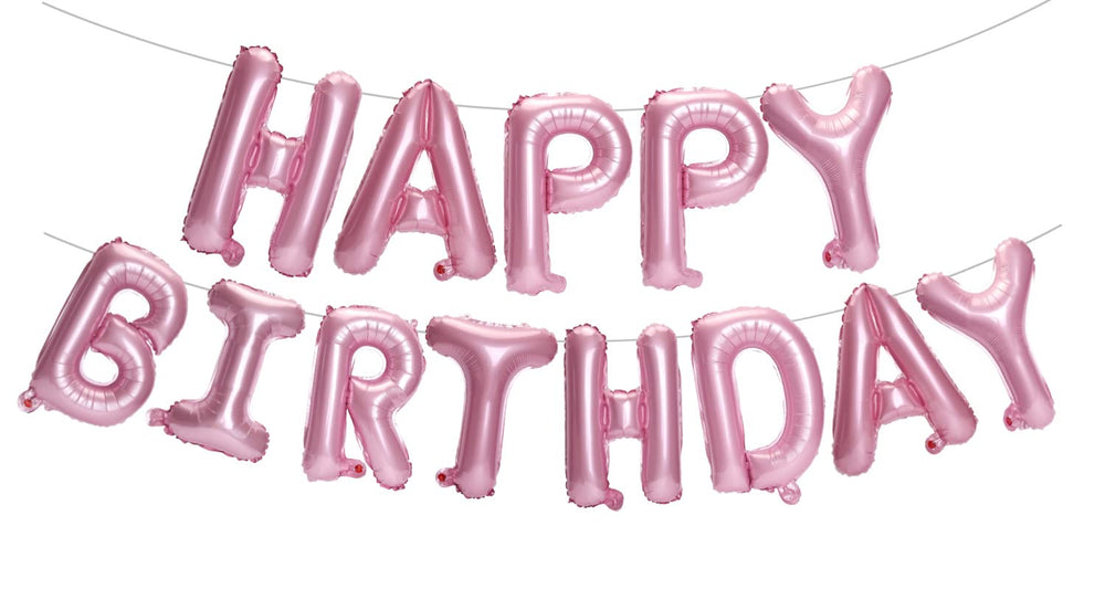PIGETALE Pink Happy Birthday banner with 16-inch letters for a vibrant party focal point