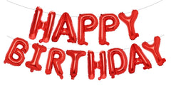 Pigetale red Happy Birthday banner letters ready for display at home parties