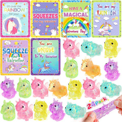 Pikebu unicorn squeeze toy card set for classroom Valentine exchanges