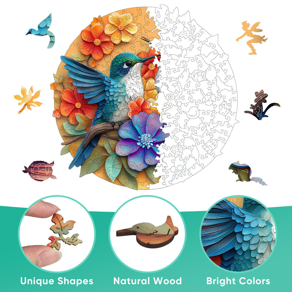Pikoqunc hummingbird puzzle artwork features vivid floral birds for home decor inspiration