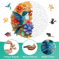 Pikoqunc hummingbird puzzle artwork features vivid floral birds for home decor inspiration