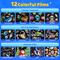 PIKOY 12 themed slides illuminate walls with playful scenes