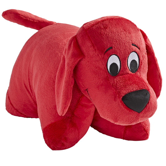 Pillow Pets Clifford face close-up showing soft plush texture for cozy hugs