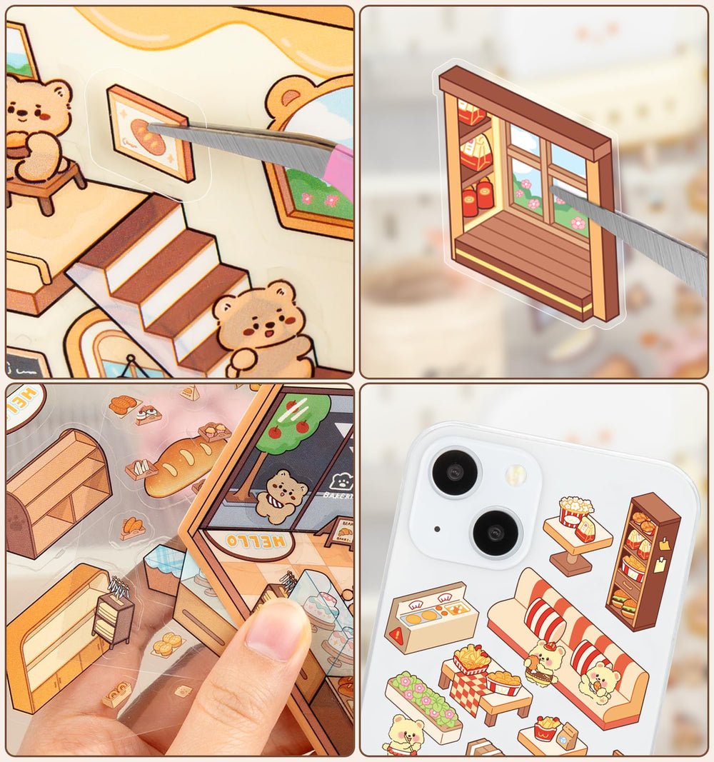 Pindda home scene 3D stickers personalize journals and spark cozy memories.