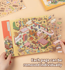 Pindda miniature home scene stickers for creative projects.