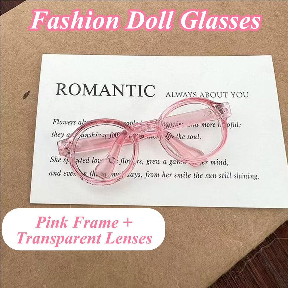 Pink 4-piece doll outfit set doll glasses complete chic, ready-to-wear looks