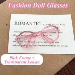 Pink 4-piece doll outfit set doll glasses complete chic, ready-to-wear looks