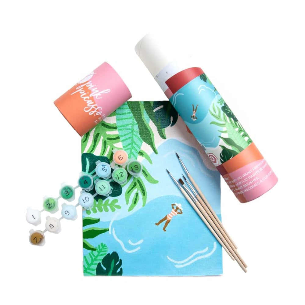 Pink Picasso Tropic Like It's Hot canvas with guided color-by-number design for easy creativity.