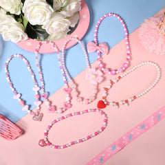 Close-up of colorful beads from PinkSheep Kids Jewelry enhances playful daily outfits.