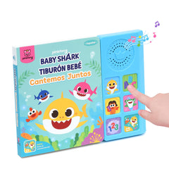 Pinkfong Baby Shark Sound Book cover with bright colors to spark early curiosity.